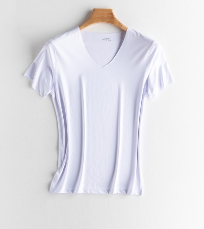 KYUSHUAD冰丝无缝男式短袖T恤V领夏季薄弹力上衣网眼快干