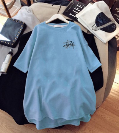 超大衬衫性感宽松T恤卡通印花